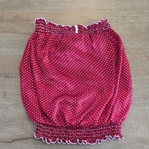 Magenta Red Polka Dot Top